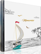 Photo Album 4X6 200 Photos Two Pictures per Page, Memo Writing Area for Each Poc