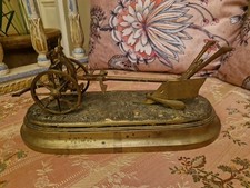 Ancienne Sculpture En Bronze Représentant Une Charrue XIX Ème S 
