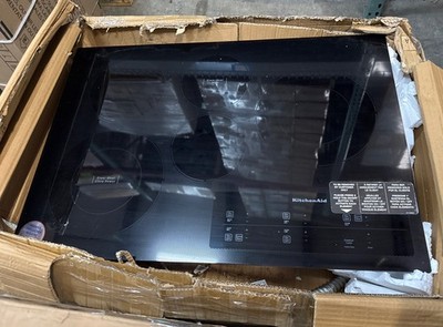 KitchenAid Electric Cooktop 30'' Black Smooth Top Built-In, 5 Burner KCES950KBL01