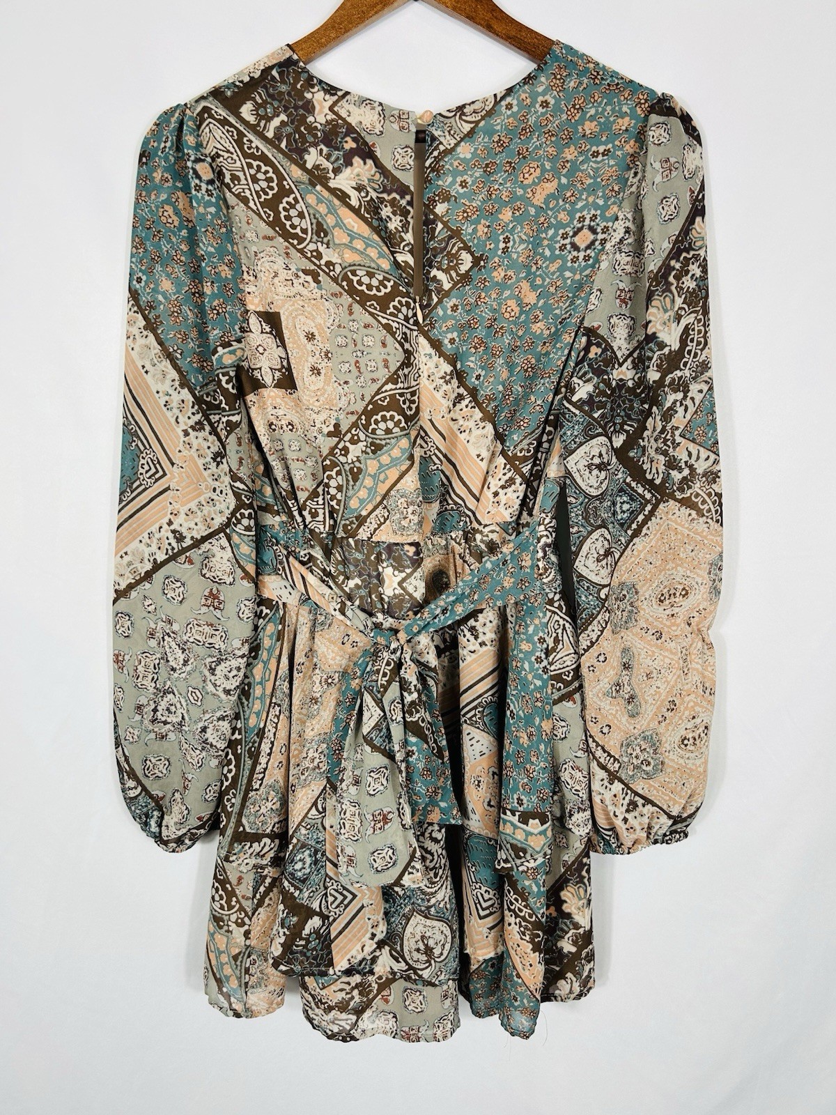 Main Strip Womens Boho Patchwork Romper Size S Bo… - image 3