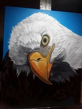 Bald Eagle Up Close 20x24 Acrylic on Canvas..