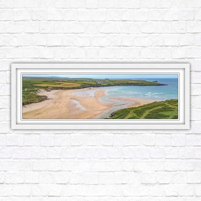 Crantock Beach bei Newquay gerahmtes Bild Druck atemberaubender Blick auf den Strand