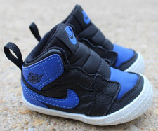 Nike Air Jordan 1 Crib Booties in the Black/Varsity Royal Sz 2C