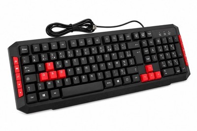 AZERTY Gamer Tastatur Kabelgebunden USB Rot Schwarz Gaming PC Multimedia Neu