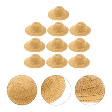 15 Pcs Doll Straw Hats Tiny for Crafts Adorable Adornment Headwear