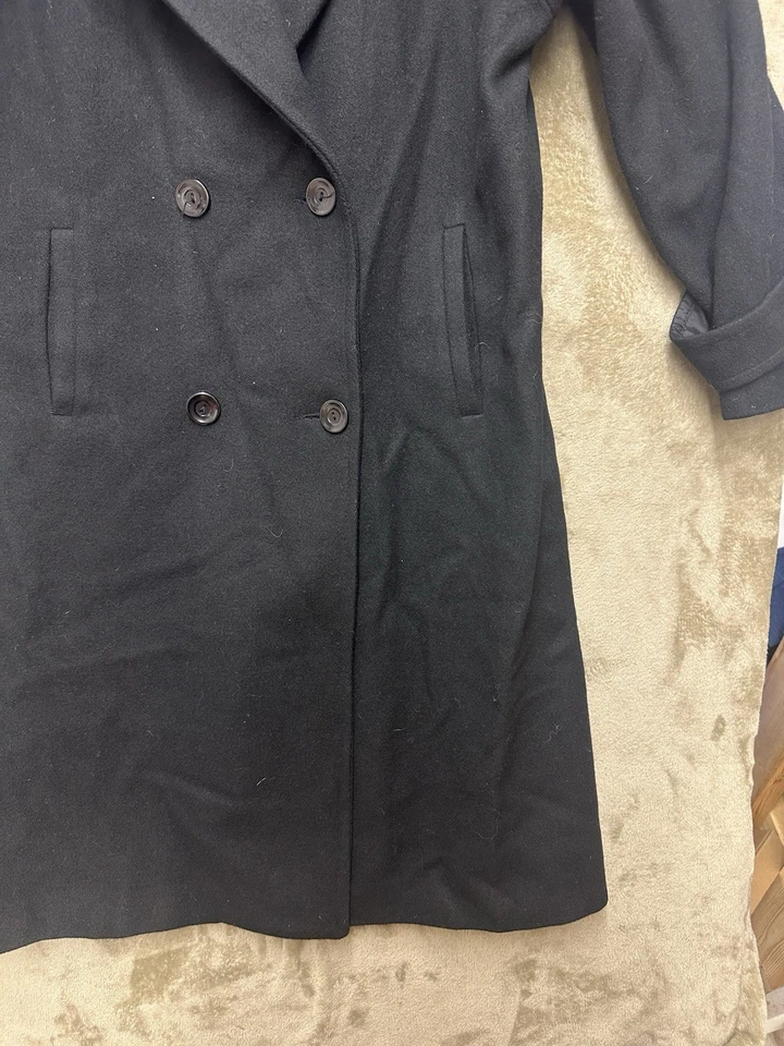 Abrigo de Colección Stephanie Mathews Mujer Negro 100% Lana Talla 6 Foto 4 de 4