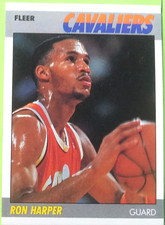 1987-88 Fleer #49 Ron Harper (ROOKIE) Basketball Card (Cleveland Cavaliers) (3). rookie card picture
