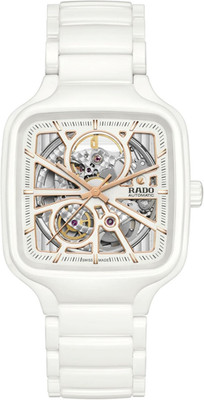 True Square Automatic Open Heart Watch - Unisex - 38mm - White Dial