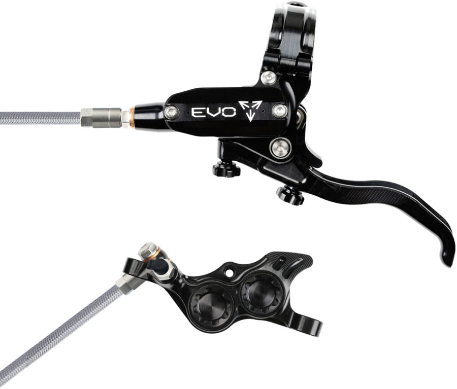 Hope EVO TR4 Left Hand Disc Brake Set - 4-Piston Hydraulic, Braided Hose, Post