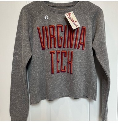 Women s Pressbox Virginia Tech Cropped Pullover Shirt NWT Size S