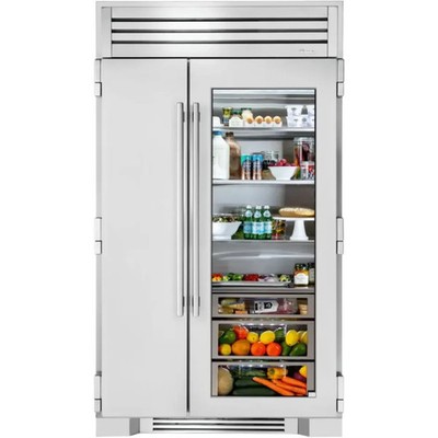 True Residential TR-48SBS-SG-C 48'' Side by Side Glass Door Refrigerator