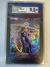 2024 Panini Prizm - Fireworks Michael Penix Jr. #16 Purple Power Prizm /49 (RC)