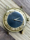 Vintage 1960s Timex 100 Manual Wind Watch Black Gold Dial - RUNS / Needs Repair