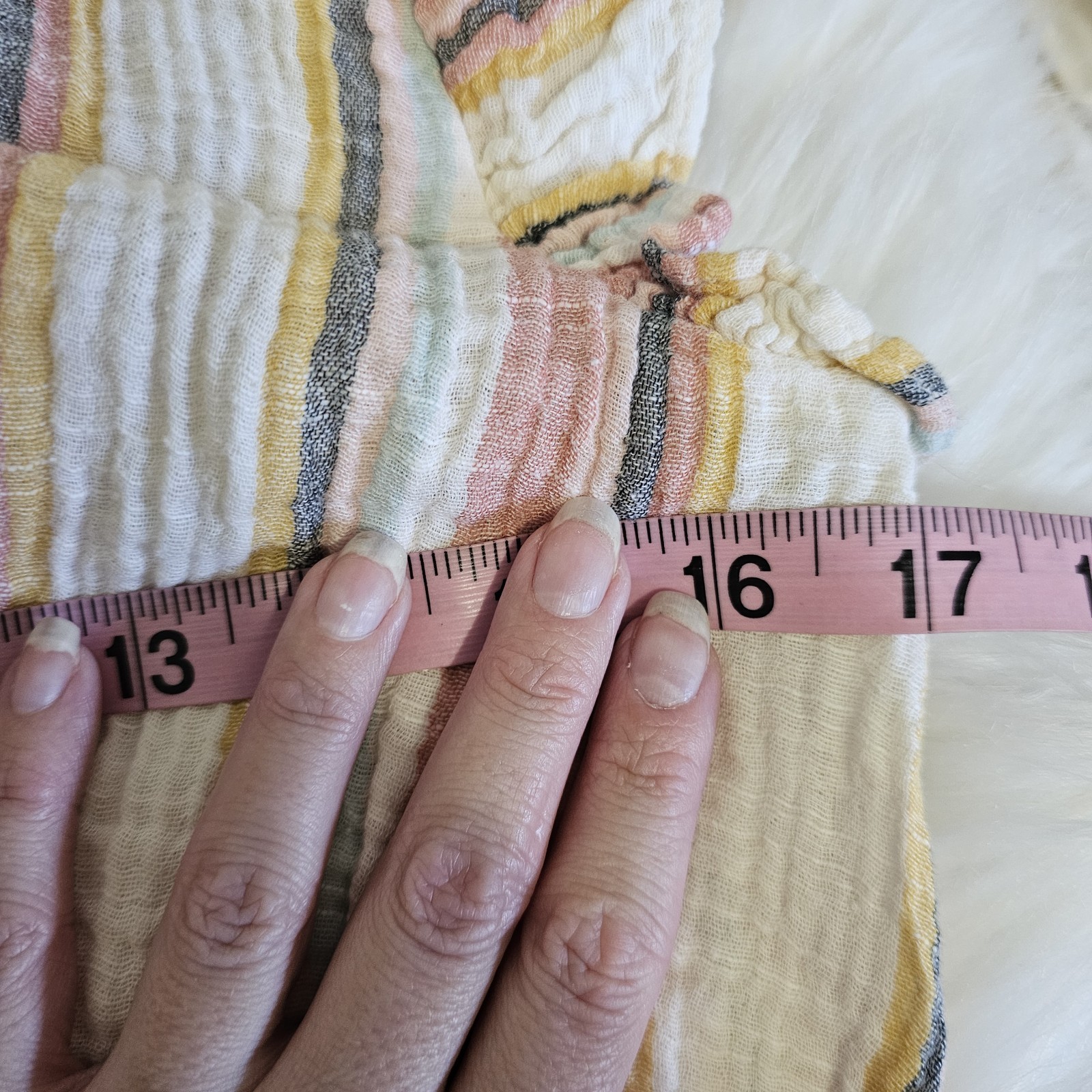 American Eagle Cropped Button Down Multi Colored … - image 7