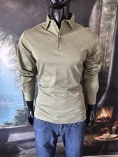 Proper Cloth Long Sleeve Olive Green Cotton Dress Polo Shirt 16-35 R