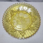 Vintage Pioneer Intaglio Fruit Pattern Yellow 8" Plate Federal Glass