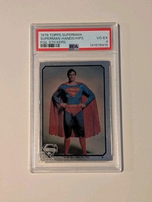 1978 Superman Movie Topps Superman-Hands/Hips Foil Sticker PSA 4