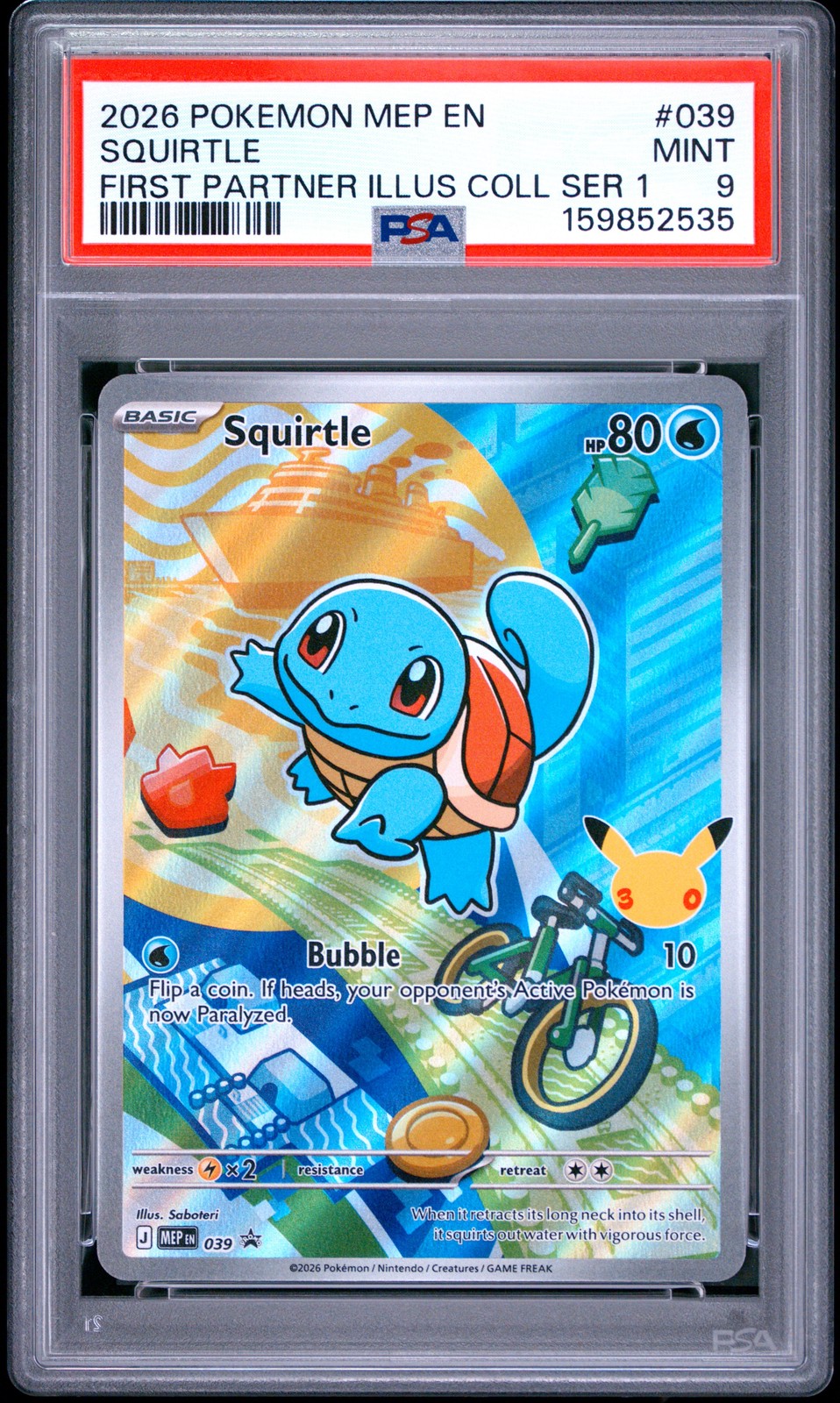 2026 POKEMON MEP FIRST PARTNER ILLUSTRATION COLLECTION #039 SQUIRTLE PSA 9