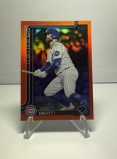 2025 Topps Update Jon Berti Chicago Cubs Orange Rainbow Foil Numbered  /25