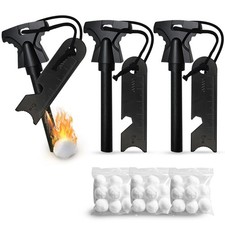 3PCS Magnesium Fire Starter Ferro Rod with Striker 30Pack Waterproof Tinder Tool