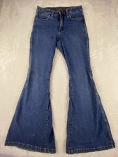 Wrangler Womens Jeans Blue Flared Bell Bottom Denim Distressed Western 26x36