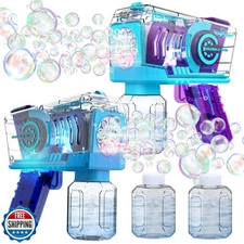 EagleStone 2 Pack Kids' Bubble Guns, Automatic Bubble Machines with 10-Hole W