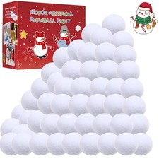 50Pcs Snow Toy Balls,2.36IN Artificial Snow Ball Fight Indoor,Soft Fake Snowball