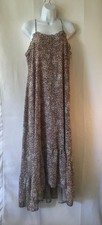Leopard Print Maxi Dress Size M with Straps No Brand Label Long Sleeve