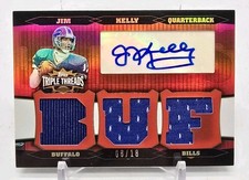 2006 Topps Triple Threads JIM KELLY Triple Relic Auto /18 Buffalo Bills #TTRA-73