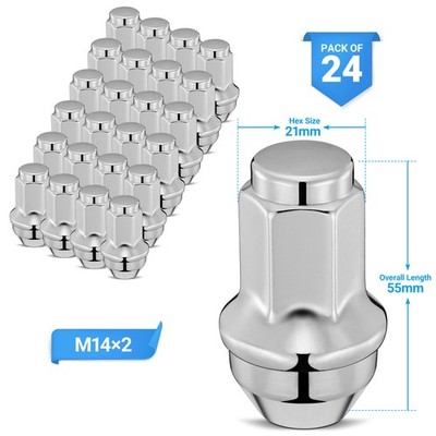 24 FORD OEM FACTORY CHROME 14X2 LUG NUTS FOR 2003-2014 Ford