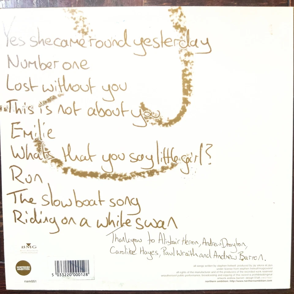 SUPER RARE Stephen Fretwell 8 Songs 10" Vinyl UK 2002 - Image 2 of 3