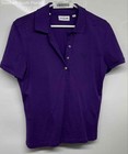 Lacoste Womens Purple Short Sleeve Collared Slim Fit Polo Shirt Size 42