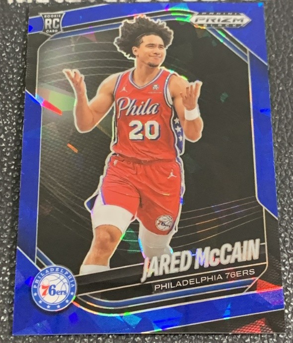 Jared McCain 2024-25 Panini Prizm Black Blue Ice Rookie 104/125 #80