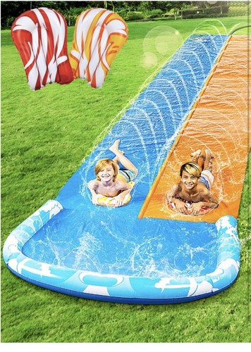 JOYIN 32.5FT Water Slide and 2 Inflatable Boards, Extra Long Double Lawn Heavy - Picture 2 of 7