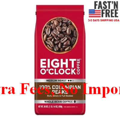 3 PACK Eight O'Clock Coffee Medium Roast Whole Bean 100% Colombian Peaks Coffee