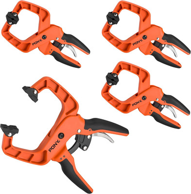 4-Pack 2-Inch Quick-Release Ratcheting Wood Clamps for Woodworking, Professional