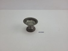 Schale mit Standfu&szlig; Zinn Gravur "M G" Blume Aufbewahrung Dekoration #2510301