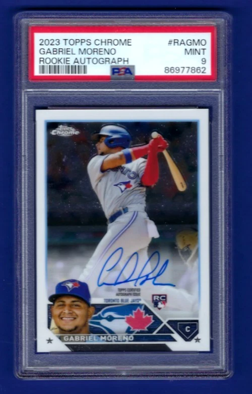 2023 Topps Chrome - Gabriel Moreno Rookie Auto - PSA / DNA - PSA 9 - D Backs - Image 1 of 1