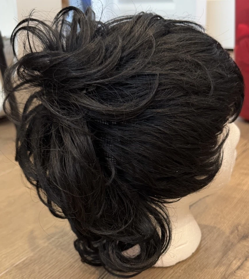 Peluca negra Vanessa by Fifth Avenue Collection, sintética de alta gama, unisex, salmonete Foto 2 de 4