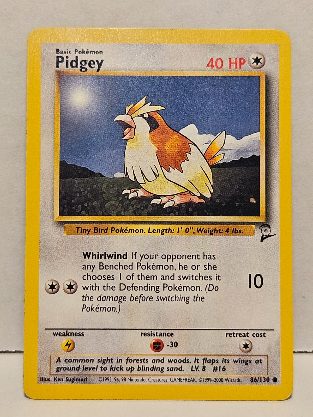 Pidgey 86/130 Non-Holofoil Base Set 2 LP