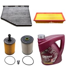 Filter-Set Inspektionspaket + 5L Öl 5W30 LL für 1.9 2.0 TDI VW Golf 5 ab Bj.2006
