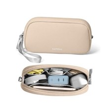 Electronics Organizer Travel Case, Water Resistant Travel Small Natural Sand