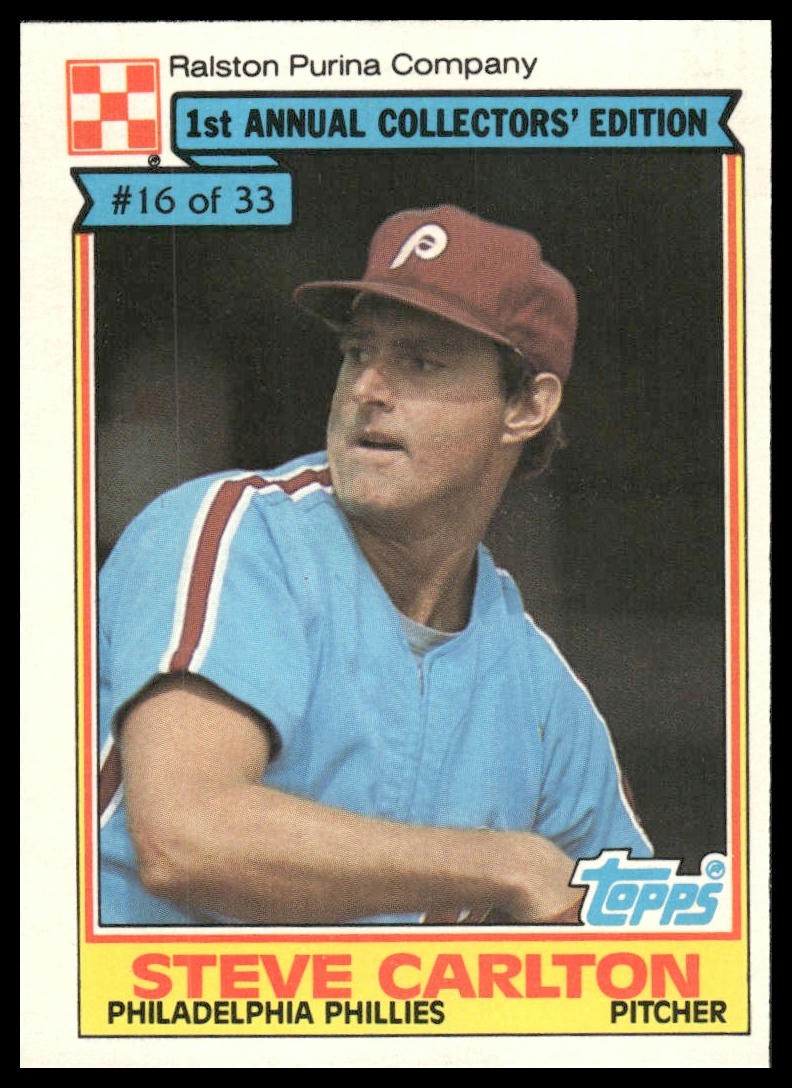 1984 Topps Ralston Purina #16 Steve Carlton Philadelphia Phillies