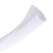 CrocSee 10ft 3/8 in Braided Split Wire Loom Cable Sleeve White