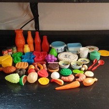 Vintage play food  dishes lot