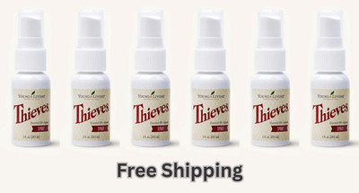 Pack of 6 Young Living Thieves Spray 1 fl oz - New & Free Shipping