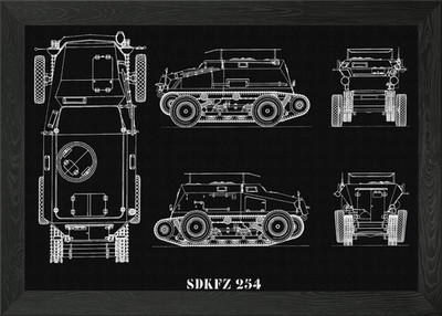 SDKFZ 254 Gerahmtes Wandbild Poster Leinwanddruck Bild