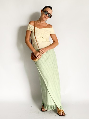 Jil Sander A-Line Fringed Knit Skirt - Picture 3 of 6