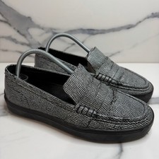 Rag & Bone Women's Black White Crosshatch Leather Colby Loafers Sz 7.5 Classic