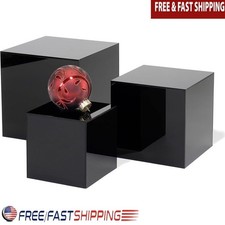Acrylic Display Riser Cube Set Stackable Nesting Jewelry Cosmetics Figures New